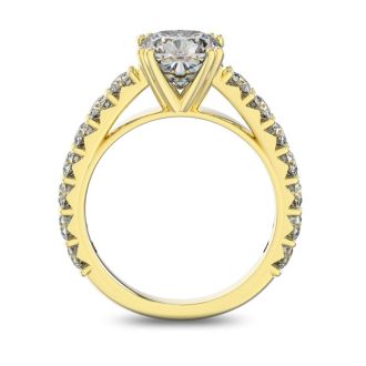 4 1/2 Carat Round Shape Double Prong Set Engagement Ring In 14 Karat Yellow Gold
