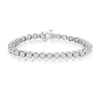 6 Carat Diamond Tennis Bracelet In 14 Karat White Gold, 7 Inches