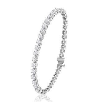 6 Carat Diamond Tennis Bracelet In 14 Karat White Gold, 7 Inches