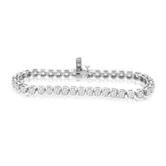 6 Carat Diamond Tennis Bracelet In 14 Karat White Gold, 7 Inches