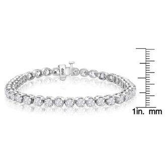 6 Carat Diamond Tennis Bracelet In 14 Karat White Gold, 7 Inches