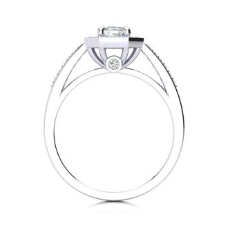1 Carat Halo Diamond Engagement Ring In 14 Karat White Gold