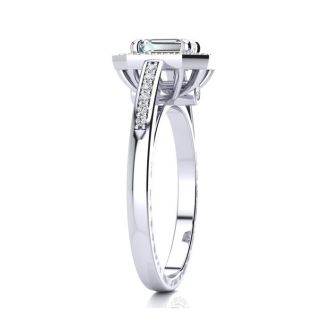 1 Carat Halo Diamond Engagement Ring In 14 Karat White Gold