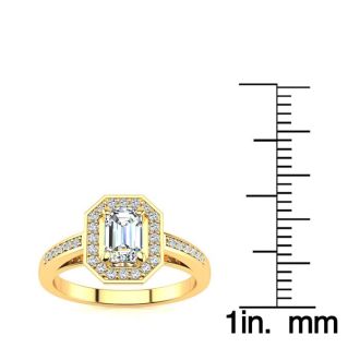 1 Carat Halo Diamond Engagement Ring In 14 Karat Yellow Gold
