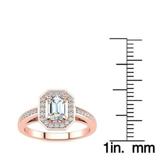 1 Carat Halo Diamond Engagement Ring In 14 Karat Rose Gold