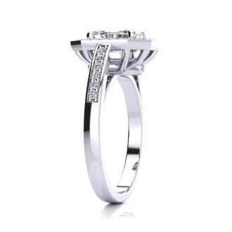 1 1/3 Carat Halo Diamond Engagement Ring In 14 Karat White Gold