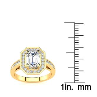 2 Carat Halo Diamond Engagement Ring In 14 Karat Yellow Gold