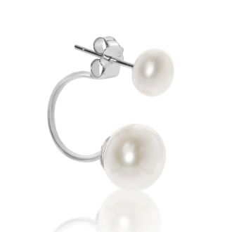 Inside-Out Hoop Double Freshwater Pearl Earrings In Sterling Silver

