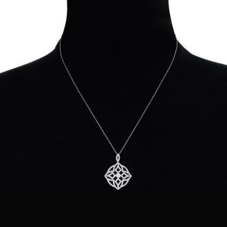 4 Carat Diamond Medallion Pendant made in 18 Karat White Gold