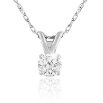 10 Point Diamond Solitaire Necklace With Free 18 Inch Chain.  Very Cute And Sparkly!
