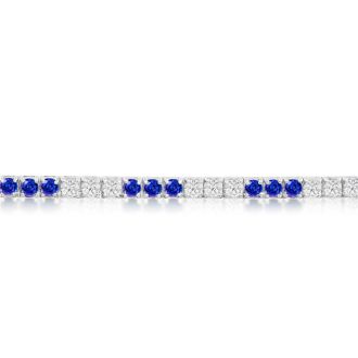 5 Carat Tanzanite and Diamond Bracelet In 14 Karat White Gold