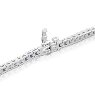 5 Carat Tanzanite and Diamond Bracelet In 14 Karat White Gold