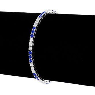 5 Carat Tanzanite and Diamond Bracelet In 14 Karat White Gold