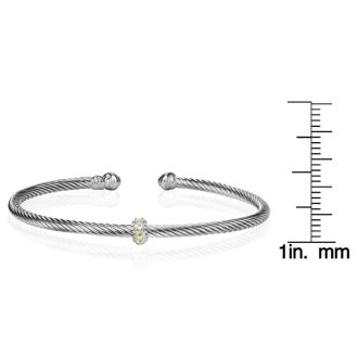 Sterling Silver 1/4ct Peridot Bangle Bracelet

