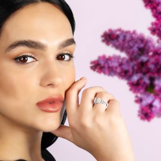 1 1/2 Carat Pear Shape Halo Diamond Fancy Engagement Ring In 14K White Gold