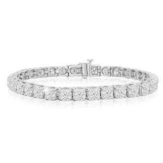 CUSTOM 6 inch 8 Carat Diamond Tennis Bracelet In 14 Karat White Gold