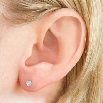 1/6ct SINGLE Bargain Diamond Stud Earrings In Platinum