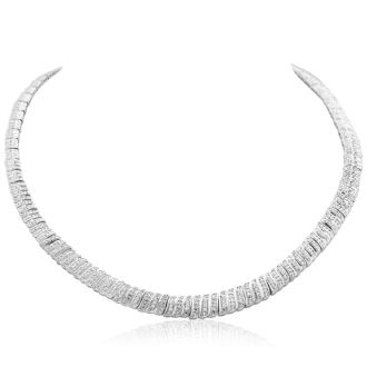 1 Carat Diamond Graduated Collar Necklace, 16 Inches.  Fantastic Diamond Cuff Necklace.  Blowout Of The Remaining Stock!