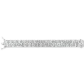 2 Carat Diamond Art Deco Bracelet, 7 Inches, Incredible Wide Amazing Diamond Bracelet! Very Beautiful In Person, You Won't Believe It!