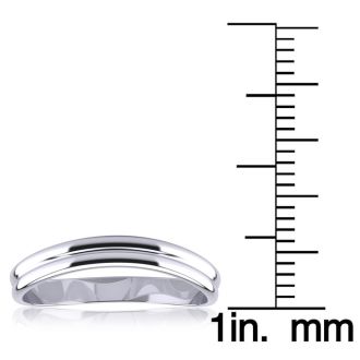 10K White Gold 3MM Comfort Fit Curved Double Wave Thumb Rings