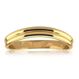 10K Yellow Gold 3MM Comfort Fit Curved Double Wave Thumb Rings