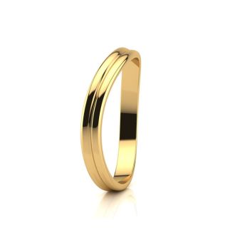 10K Yellow Gold 3MM Comfort Fit Curved Double Wave Thumb Rings