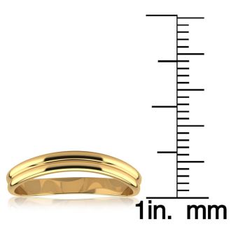 10K Yellow Gold 3MM Comfort Fit Curved Double Wave Thumb Rings