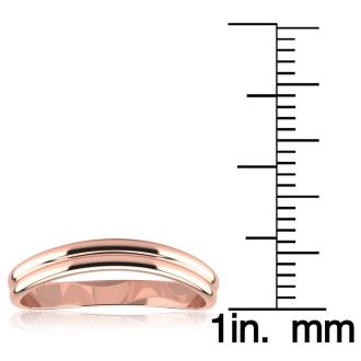 10K Rose Gold 3MM Comfort Fit Curved Double Wave Thumb Rings