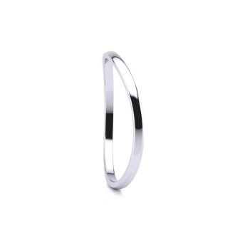 10K White Gold 1.5MM Comfort Fit Curved Double Wave Thumb Rings