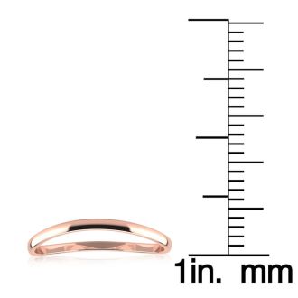 10K Rose Gold 1.5MM Comfort Fit Curved Double Wave Thumb Rings