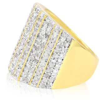 2 Carat 14-Row Diamond Band Ring In Yellow, NATURAL ROUGH CUT DIAMONDS. AMAZING FOR THE MONEY! DIAMOND ARE SEMI-ROUGH, REFLECT, NOT SHINE
