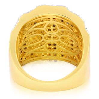 2 Carat 14-Row Diamond Band Ring In Yellow, NATURAL ROUGH CUT DIAMONDS. AMAZING FOR THE MONEY! DIAMOND ARE SEMI-ROUGH, REFLECT, NOT SHINE