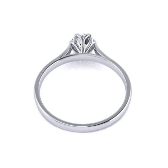 Round Engagement Rings, 1/2 Carat Diamond Solitaire Engagement Ring Crafted In 14 Karat White Gold