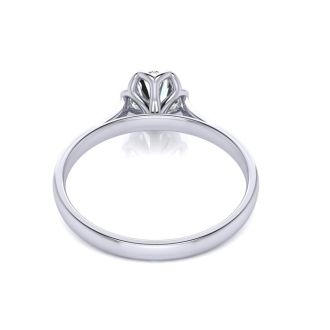 Round Engagement Rings, 3/4 Carat Diamond Solitaire Engagement Ring Crafted In 14 Karat White Gold
