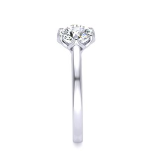 Round Engagement Rings, 1 Carat Diamond Solitaire Engagement Ring Crafted In 14 Karat White Gold