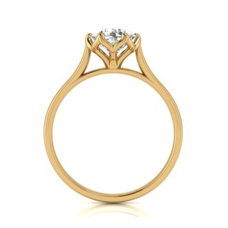 Round Engagement Rings, 1 Carat Diamond Solitaire Engagement Ring Crafted In 14 Karat Yellow Gold