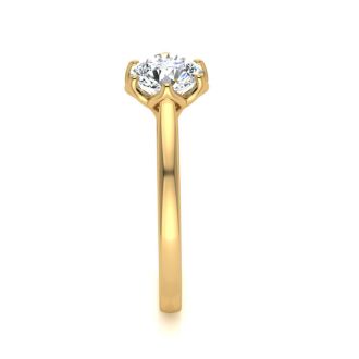 Round Engagement Rings, 1 Carat Diamond Solitaire Engagement Ring Crafted In 14 Karat Yellow Gold