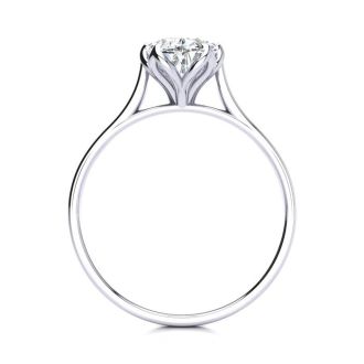 1 Carat Oval Shape Solitaire Engagement Ring In 14 Karat White Gold
