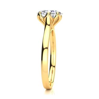 1 Carat Oval Shape Solitaire Engagement Ring In 14 Karat Yellow Gold