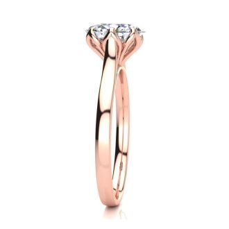 1 Carat Oval Shape Solitaire Engagement Ring In 14 Karat Rose Gold