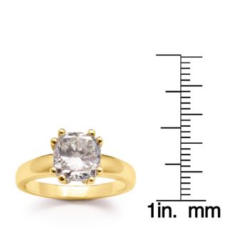 3 Carat Cushion Diamond Engagement Ring In 14K Yellow Gold