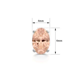 3/4 Carat Oval Shape Morganite Earrings Studs In Sterling Silver