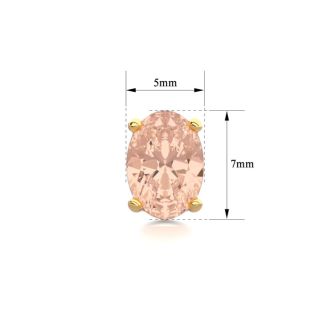 1-1/4 Carat Oval Shape Morganite Earrings Studs In 14K Yellow Gold Over Sterling Silver