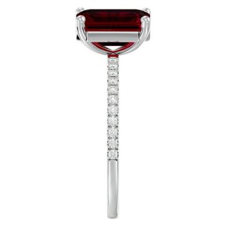 2 1/3 Carat Ruby and Diamond Ring In 14 Karat White Gold