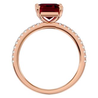 2 1/3 Carat Ruby and Diamond Ring In 14 Karat Rose Gold