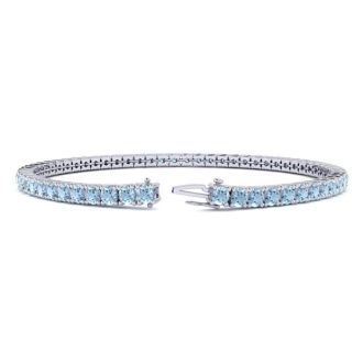 Aquamarine tennis deals bracelet white gold