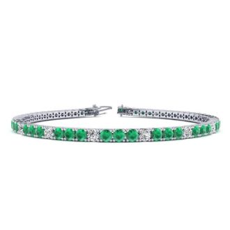 Green Gemstones | Emerald Bracelet | May Birthstone | 6 Inch 3 Carat