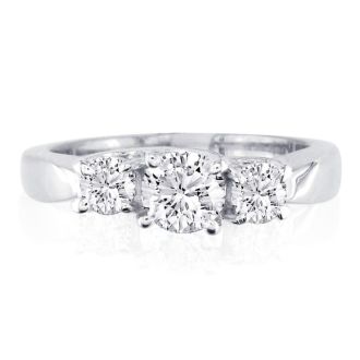 Very Fine 2ct Trellis Style Engagement Ring in 14k White Gold