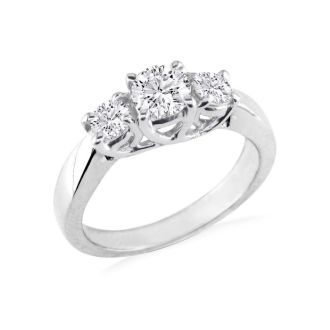 Very Fine 2ct Trellis Style Engagement Ring in 14k White Gold