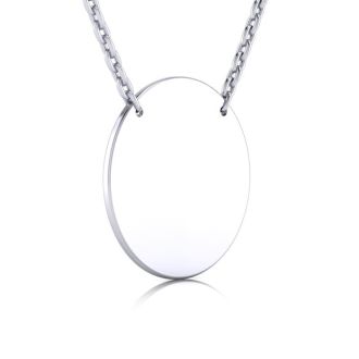 Sterling Silver Disc Necklace, 18 Inches